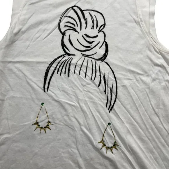 Patterson Kincaid P J K White XS Top Cotton Modal Round Neck Relaxed Comfortable - Picture 2 of 6